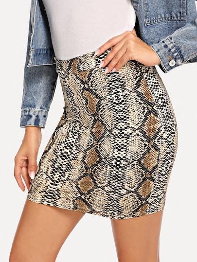 Snake Print Skirt