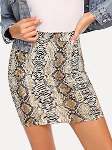 Snake Print Skirt