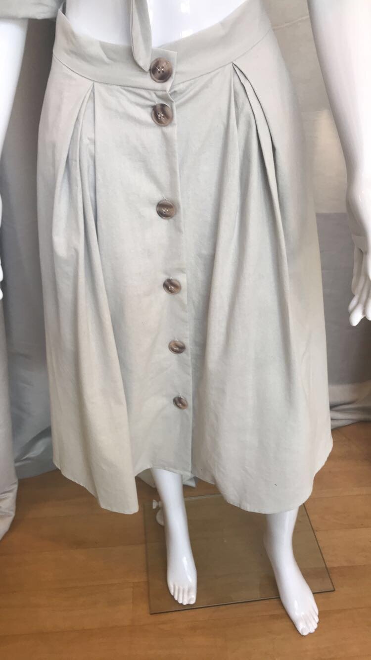 Gray Button Skirt